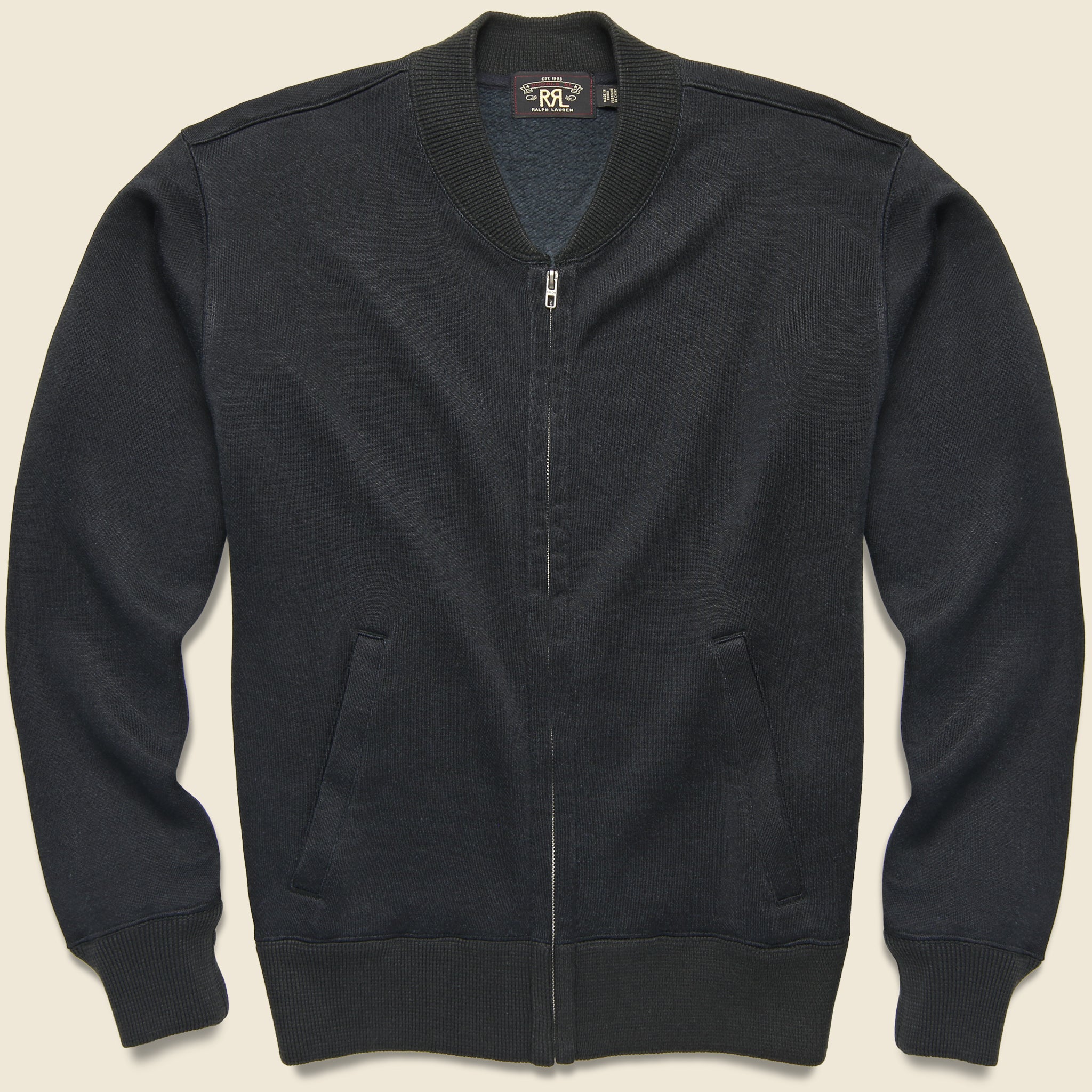 Fleece Baseball Jacket - Navy - RRL - STAG Provisions - Tops - Sweater