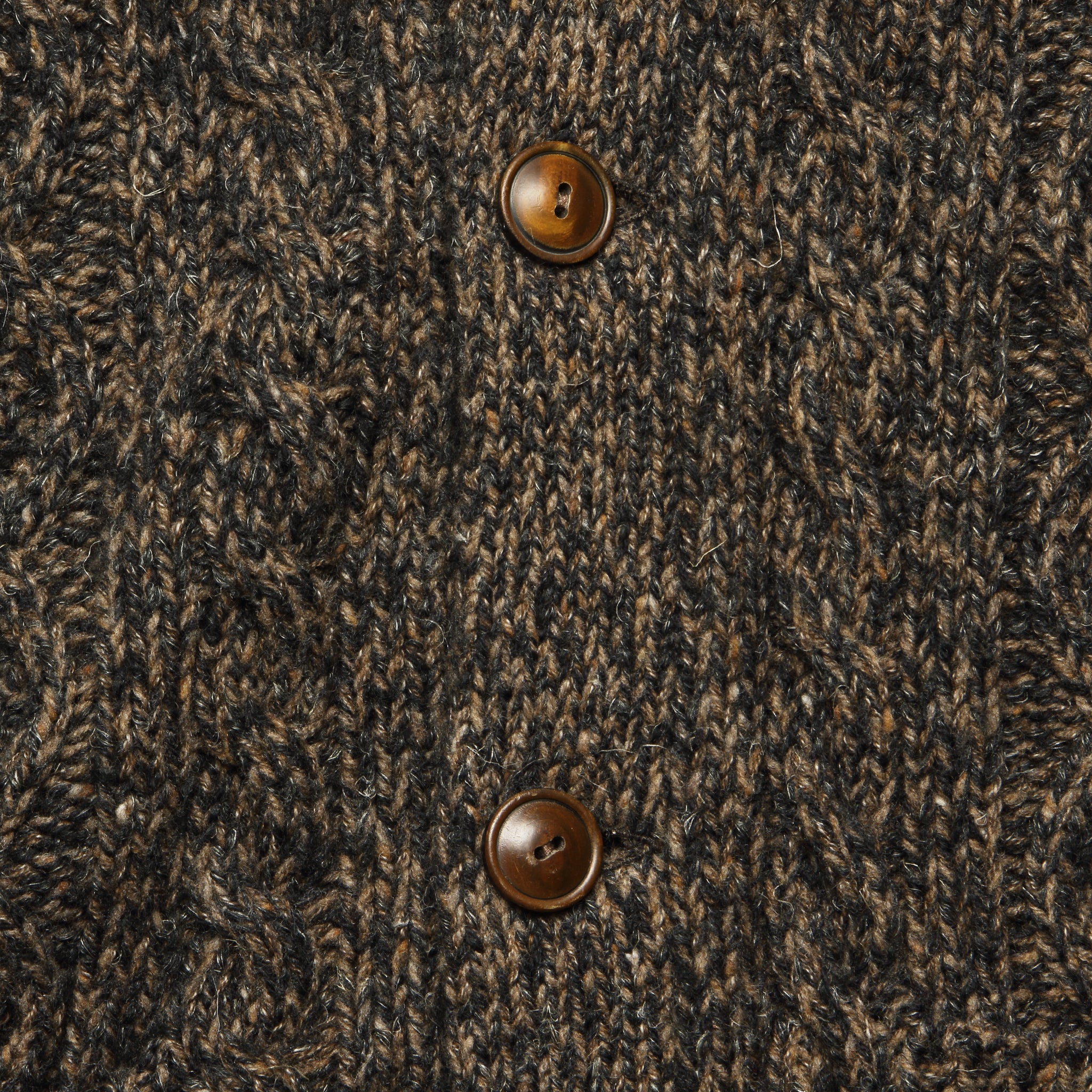 
                          Marled Aran-Knit Wool-Blend Cardigan - Black/Brown - RRL - STAG Provisions - Tops - Sweater
                        