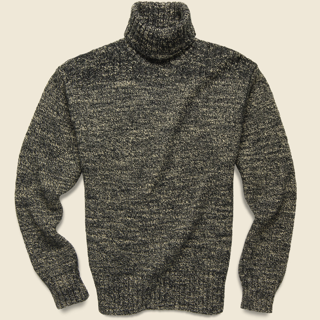 RRL Marled Cotton-Blend Turtleneck Sweater - Black/Cream