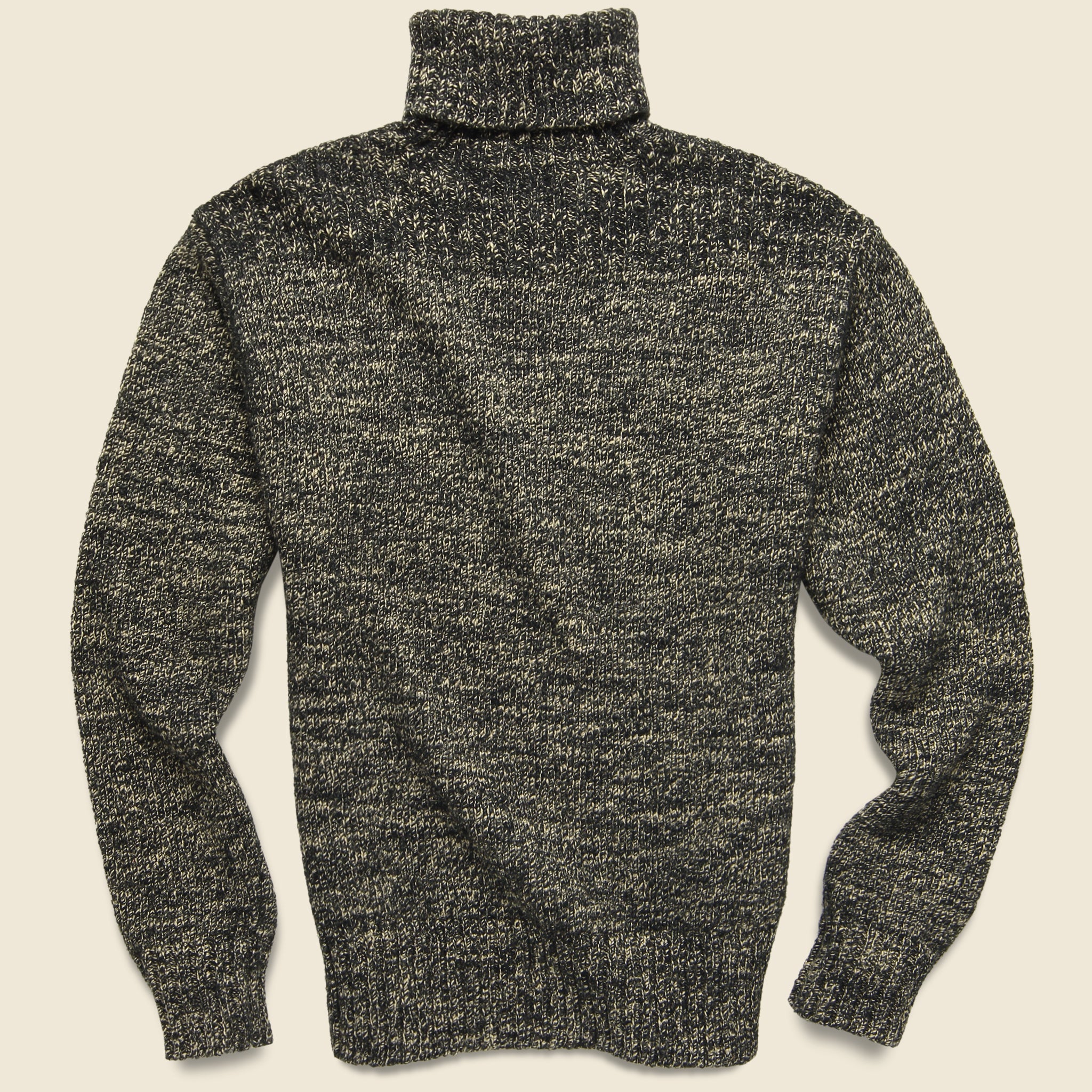 
                          Marled Cotton-Blend Turtleneck Sweater - Black/Cream - RRL - STAG Provisions - Tops - Sweater
                        