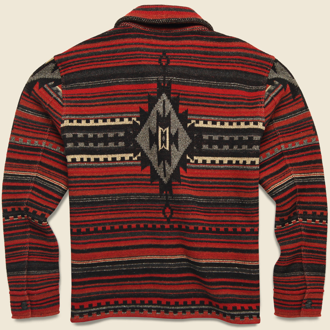 Wool-Blend Jacquard Workshirt Sweater - Red/Black - RRL - STAG Provisions - Tops - Sweater