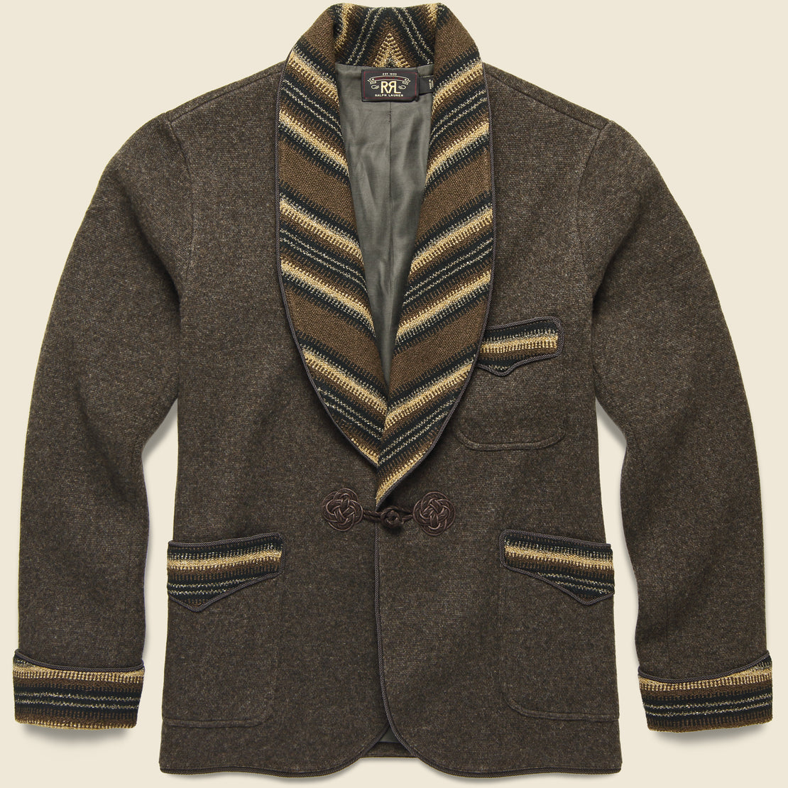 RRL Smoking Jacket Sweater - Brown