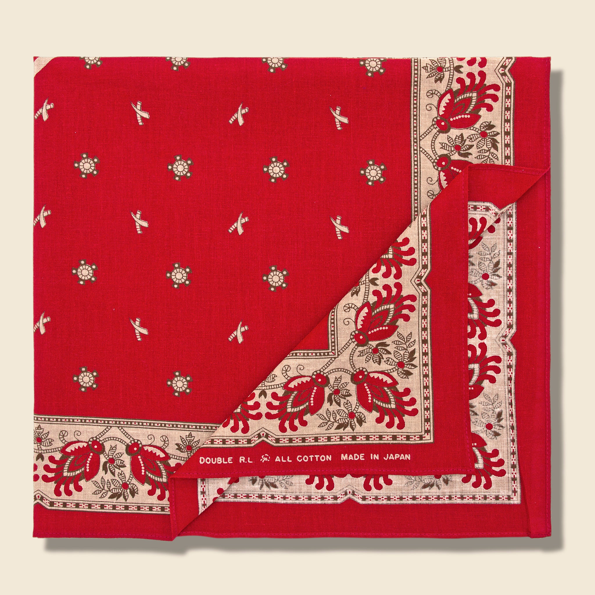 
                          Logo-Print Cotton Bandana - Turkey Red - RRL - STAG Provisions - Accessories - Bandanas
                        