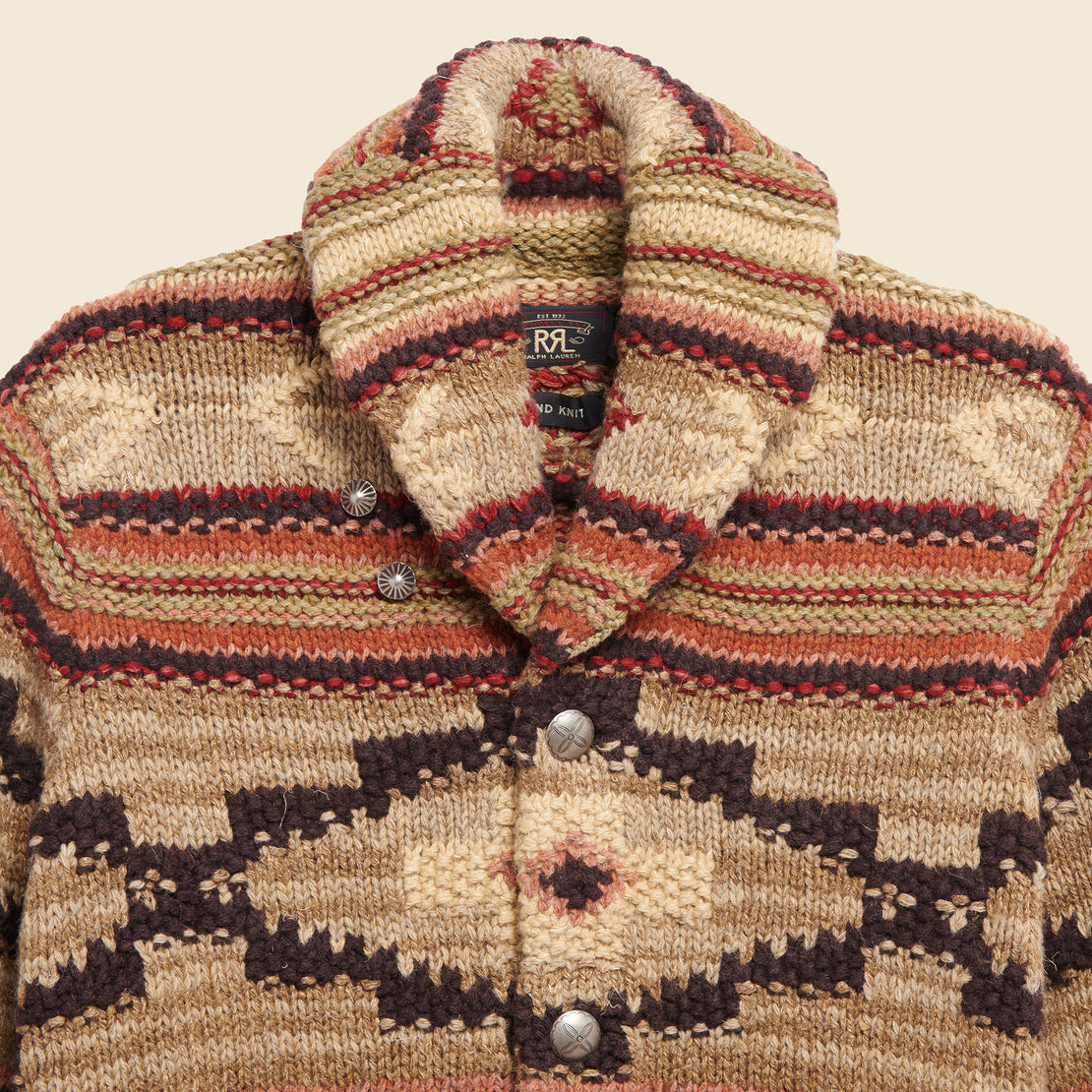 Wool/Linen/Silk Hand-Knit Shawl Collar Cardigan - RRL - STAG Provisions - W - Tops - Sweater