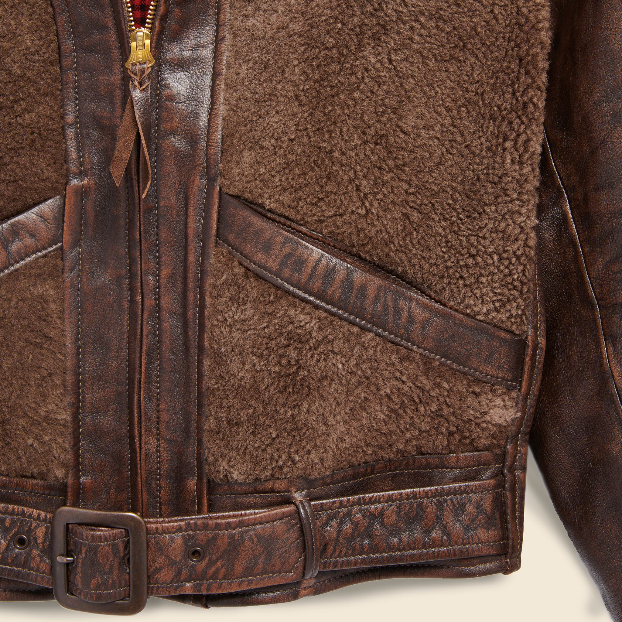 
                          Amport Shearling Leather Jacket - Brown - RRL - STAG Provisions - W - Outerwear - Coat/Jacket
                        