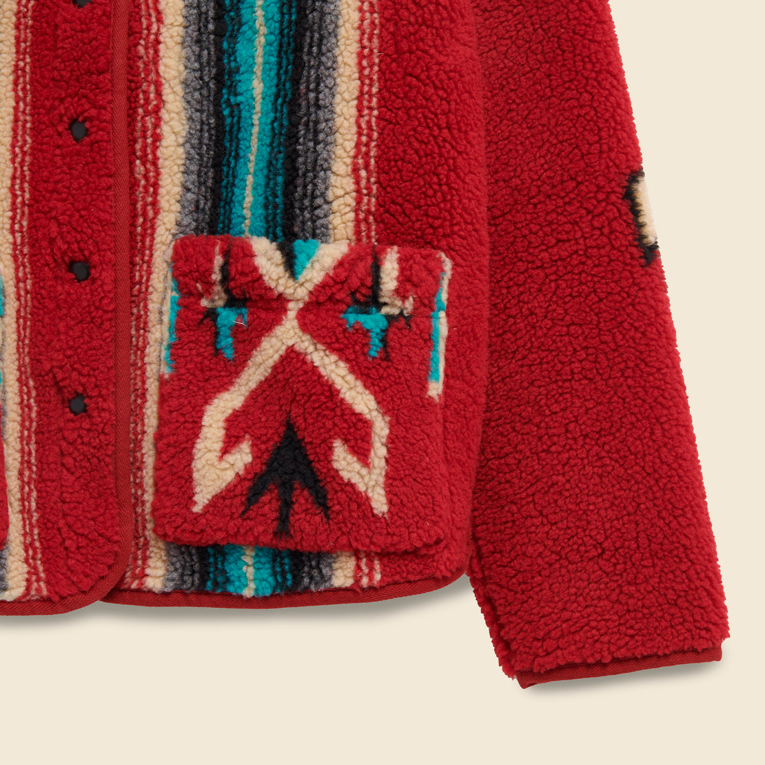 Chimayo Jacquard Sherpa Liner - Rescue Red Multi - RRL - STAG Provisions - W - Outerwear - Coat/Jacket