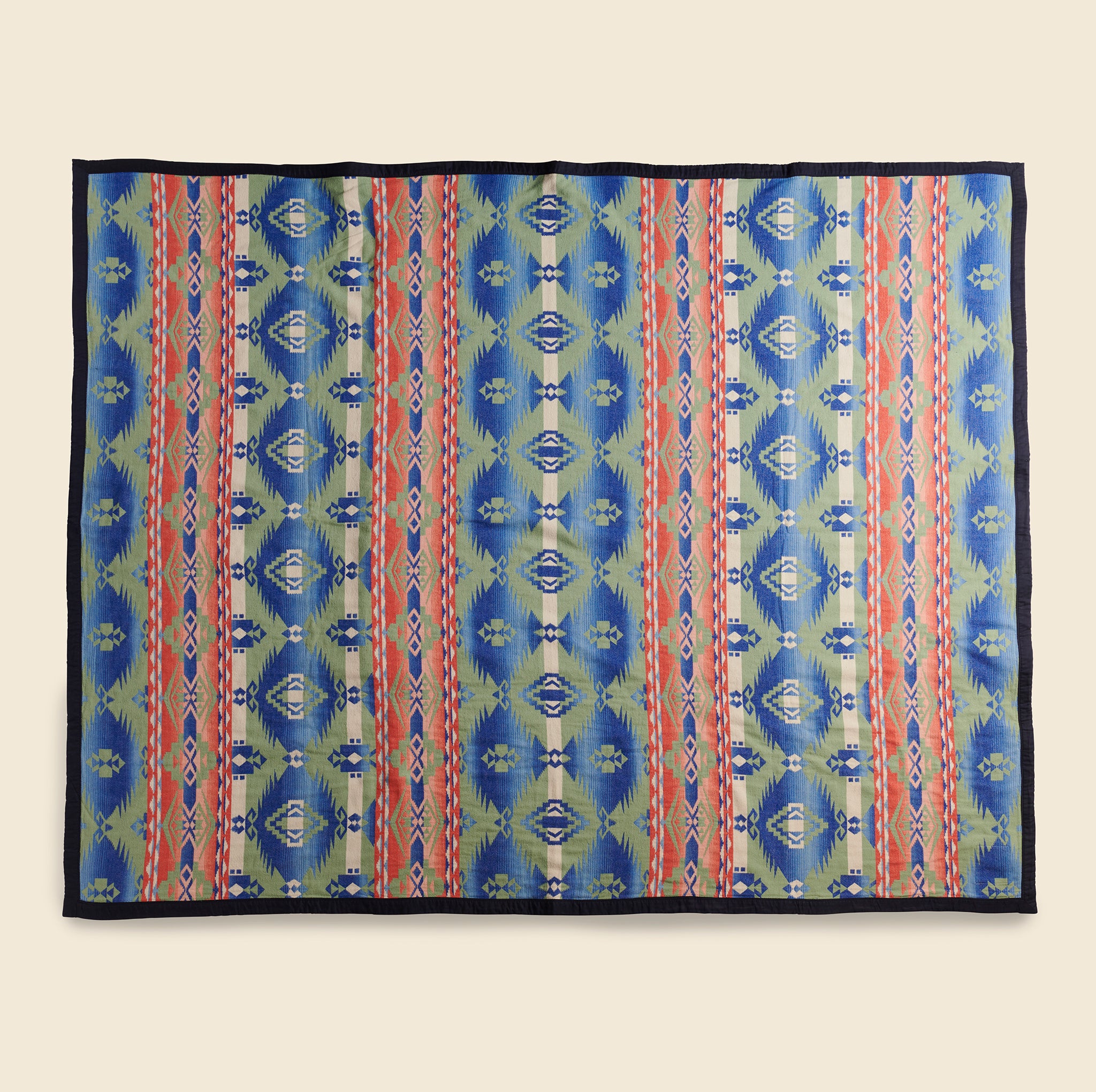 Cotton Camp Blanket - Green/Navy Multi - RRL - STAG Provisions - Home - Bed - Blanket