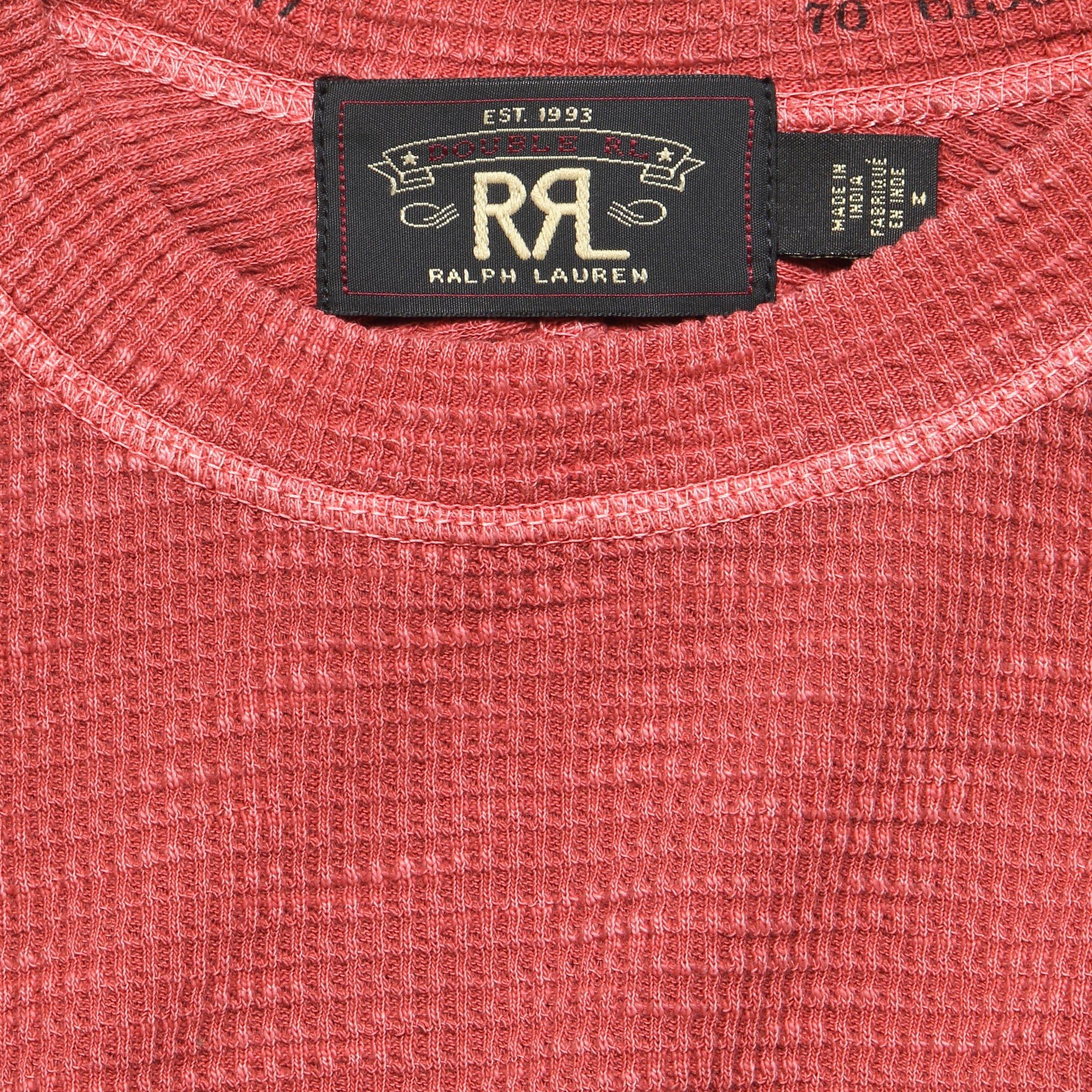 
                          Waffle Crewneck - Red - RRL - STAG Provisions - Tops - L/S Knit
                        