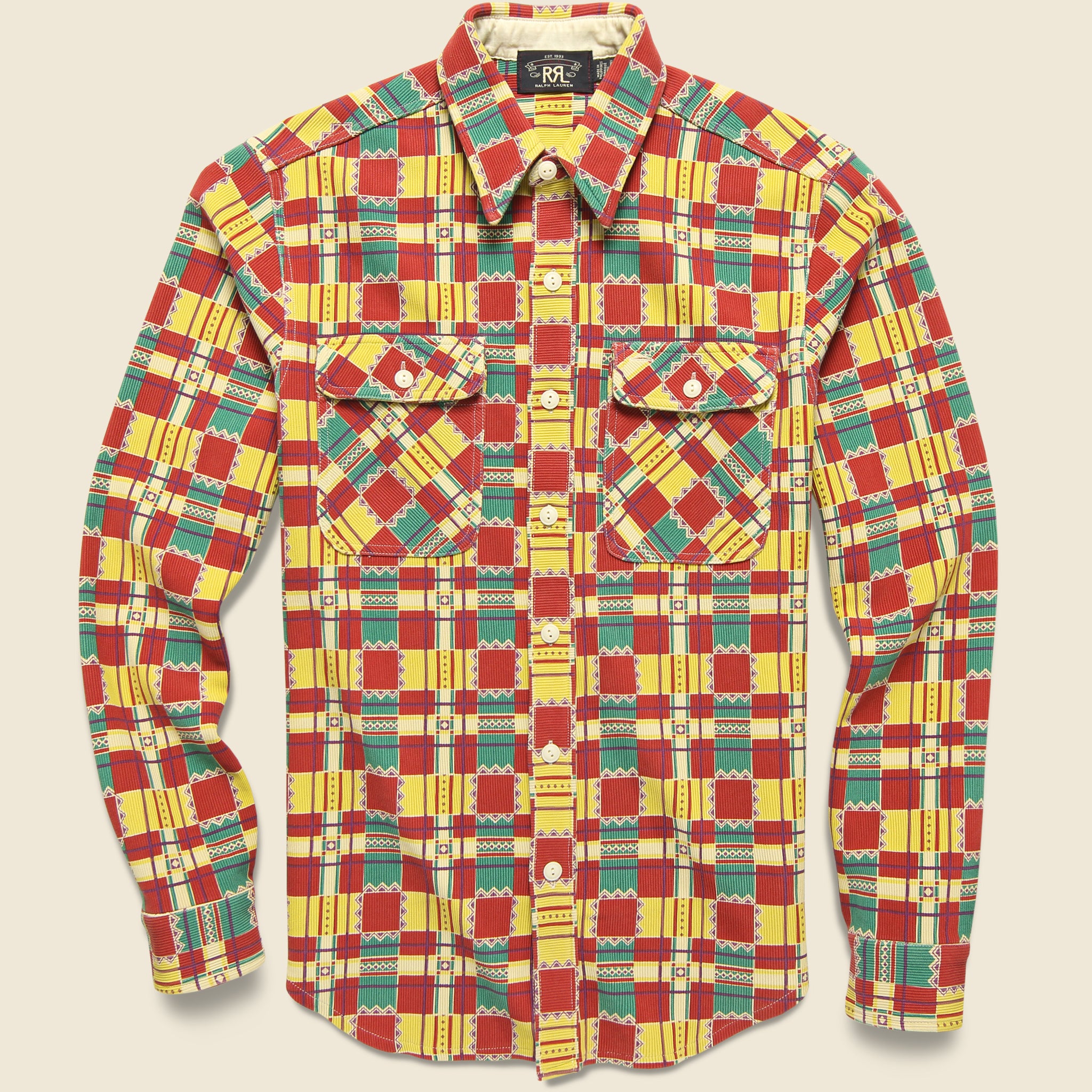 Knit Ottoman Workshirt - Red/Teal Multi - RRL - STAG Provisions - Tops - L/S Woven - Plaid