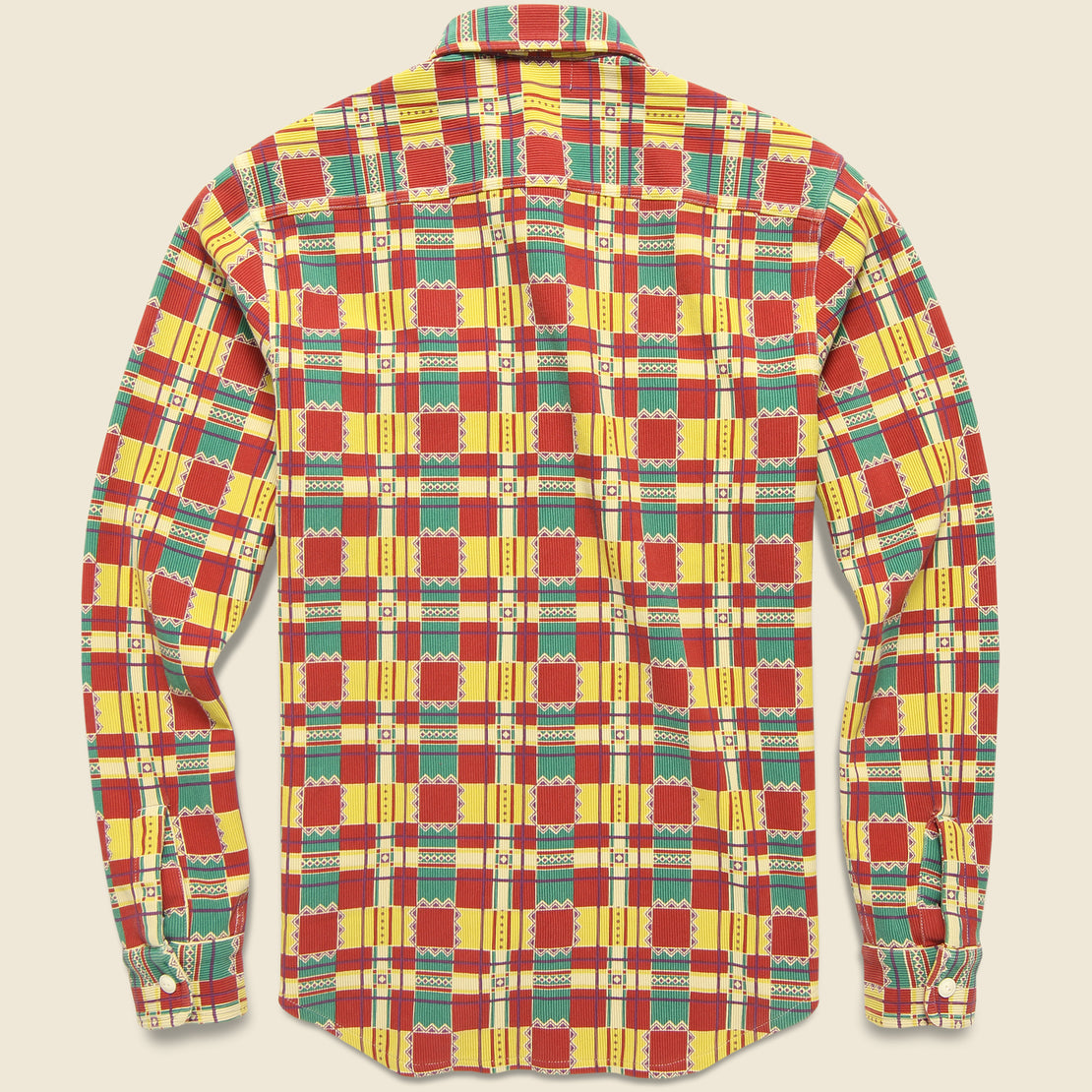 Knit Ottoman Workshirt - Red/Teal Multi