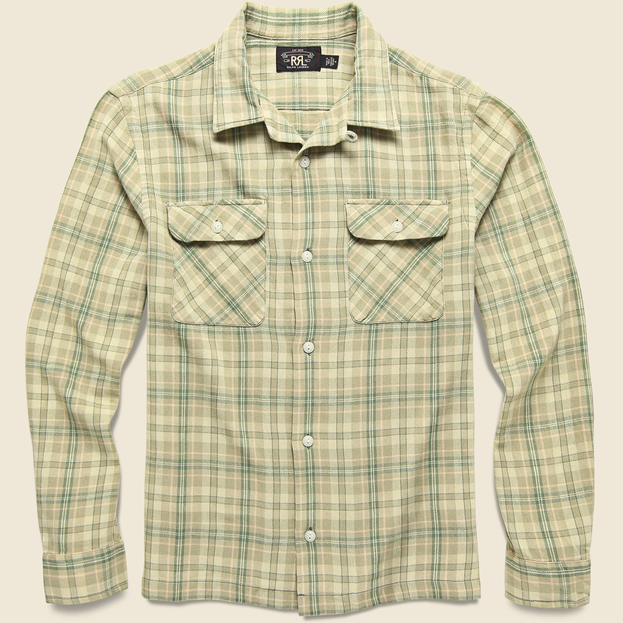 Carter Camp Shirt - Sage/Tan - RRL - STAG Provisions - Tops - L/S Woven - Plaid