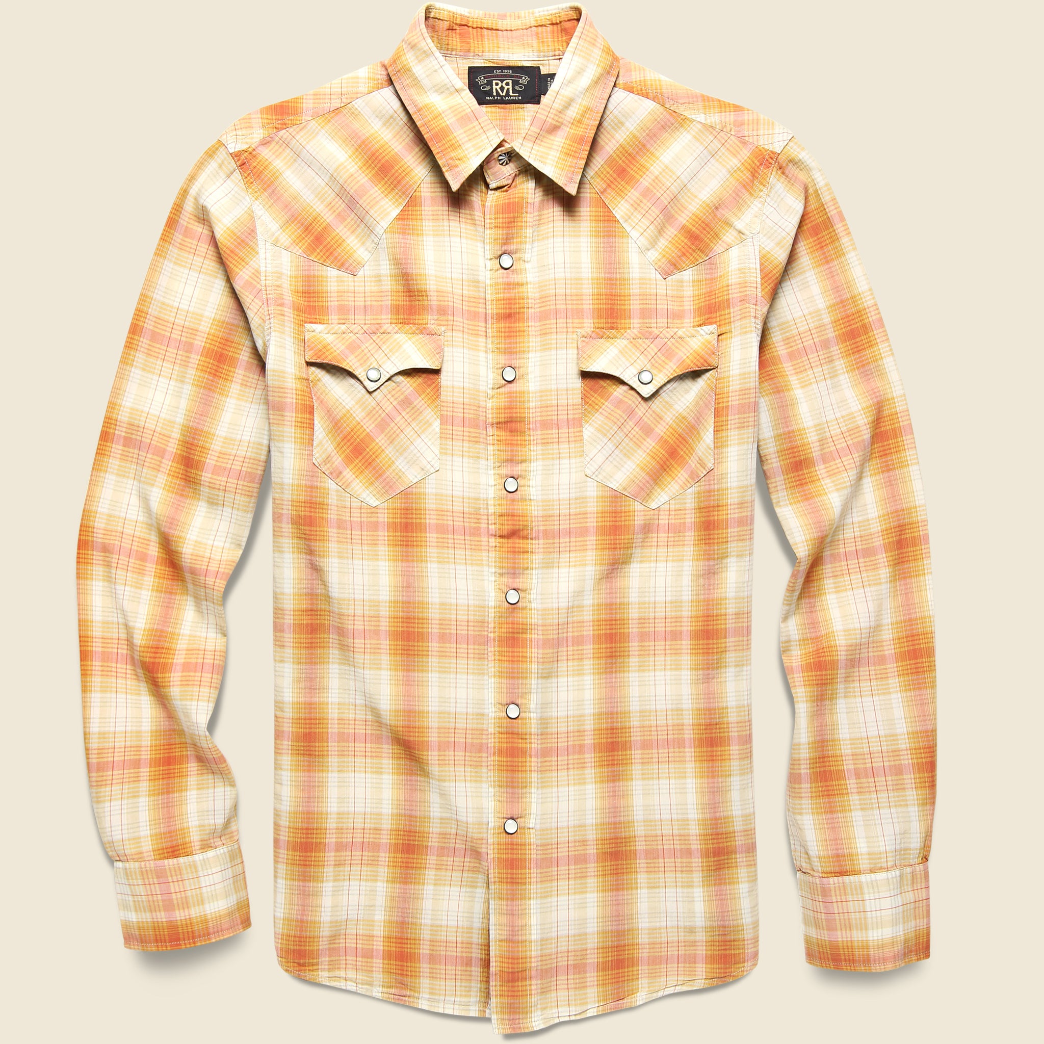 Buffalo Western Shirt - Sunset Orange - RRL - STAG Provisions - Tops - L/S Woven - Plaid