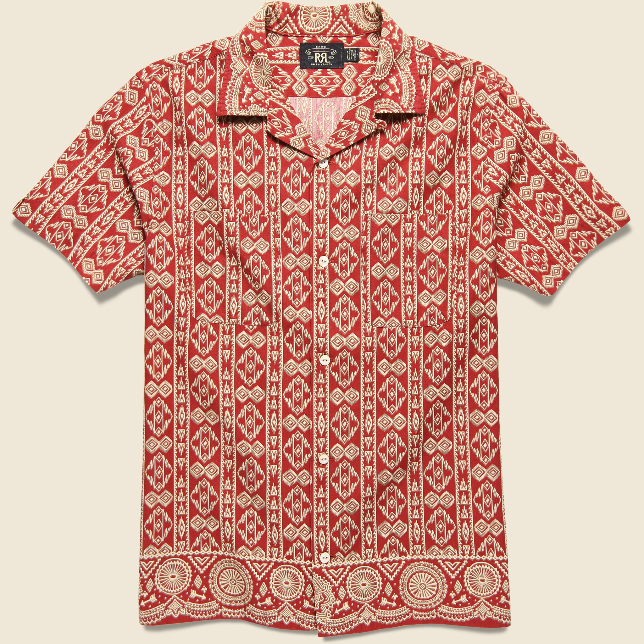 2 Pocket Camp Shirt - Red/Tan - RRL - STAG Provisions - Tops - S/S Woven - Other Pattern