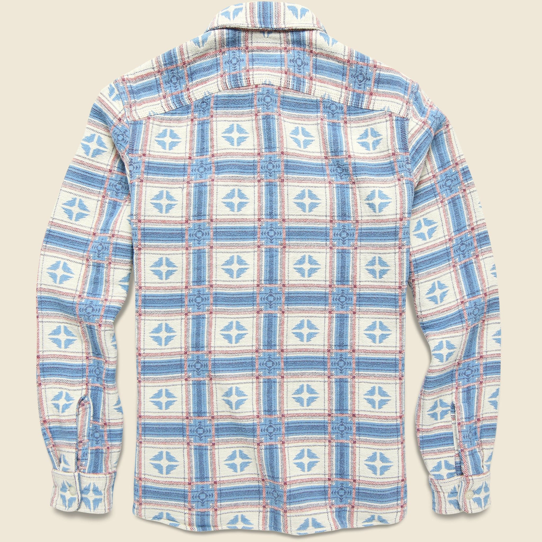 
                          Southwestern Brushed Jacquard Workshirt - Blue/Multi - RRL - STAG Provisions - Tops - L/S Woven - Other Pattern
                        