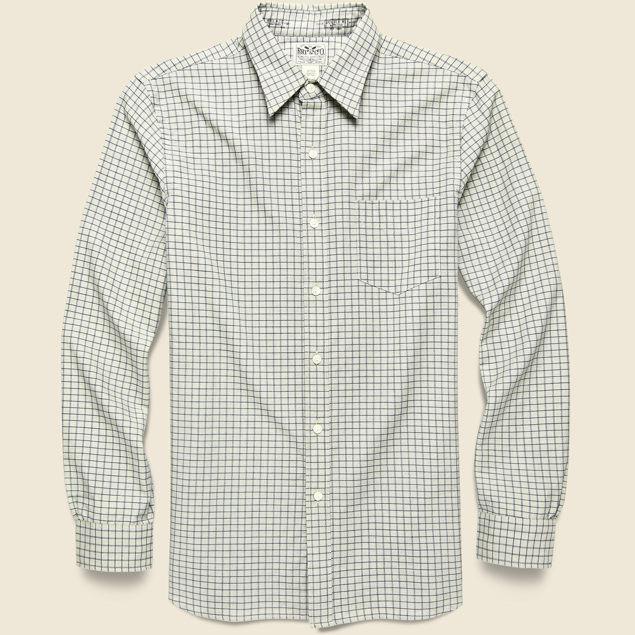 Eli Pocket Shirt - Cream/Blue - RRL - STAG Provisions - Tops - L/S Woven - Plaid