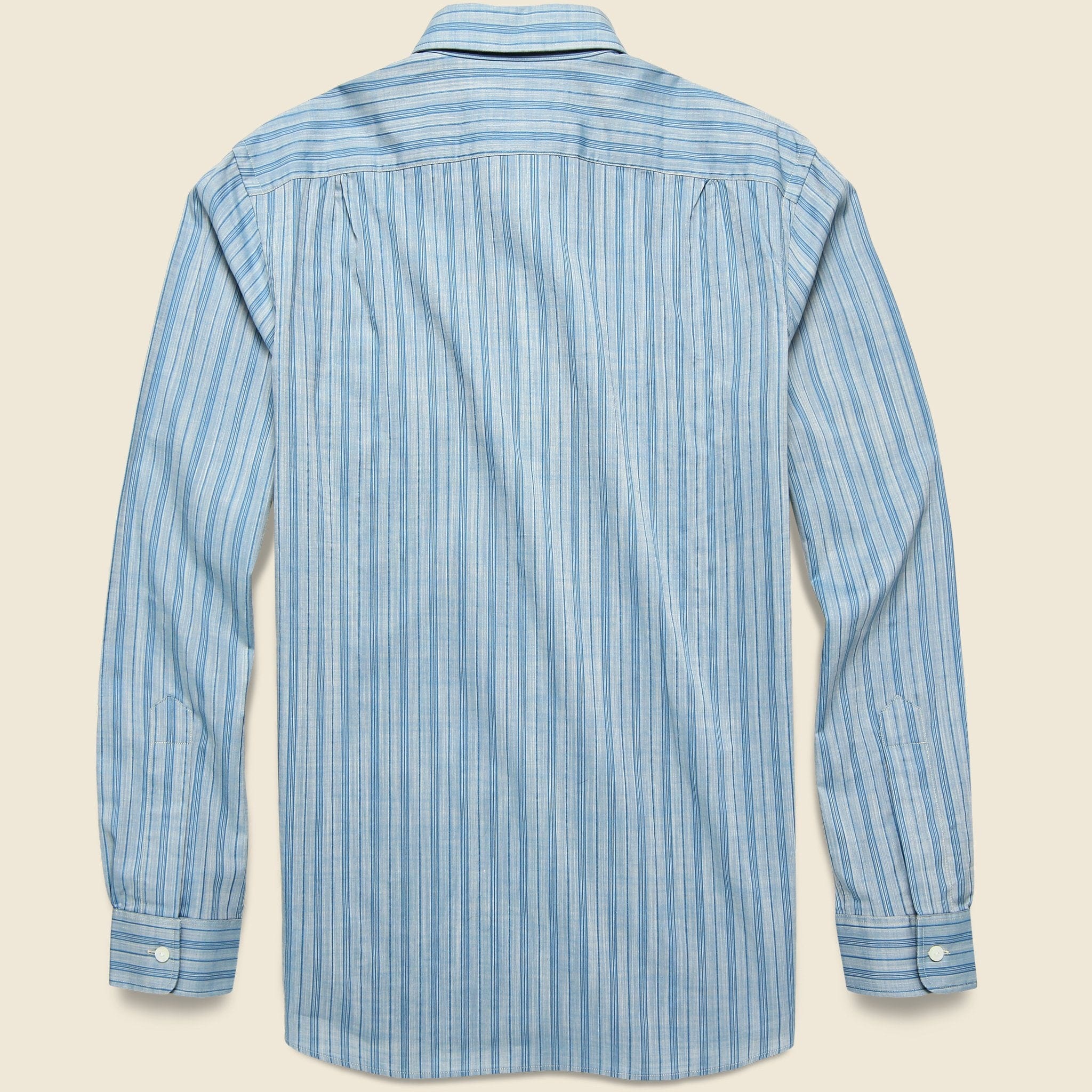 
                          Slim Fit Striped Dobby Shirt - Vintage Blue - RRL - STAG Provisions - Tops - L/S Woven - Stripe
                        