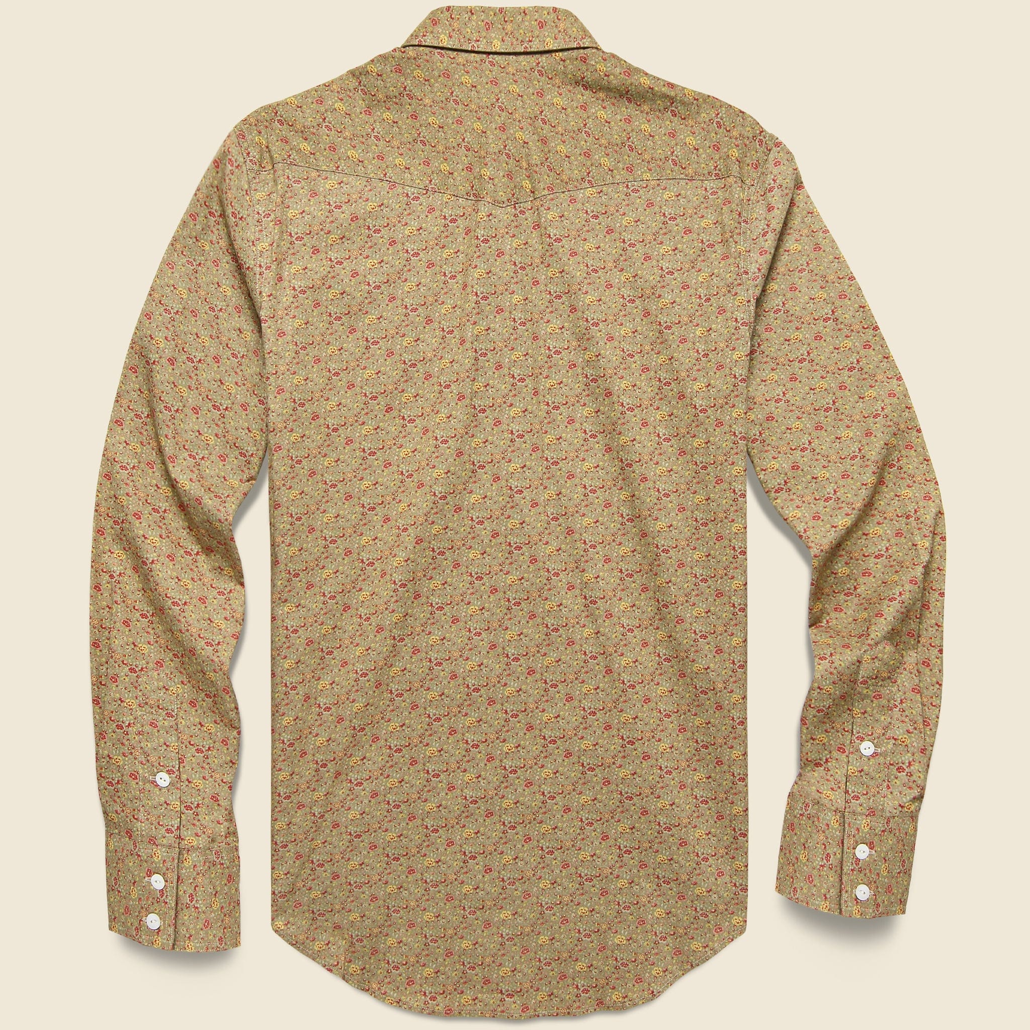 Slim Fit Floral-Print Western Shirt - Tan/Multi - RRL - STAG Provisions - Tops - L/S Woven - Other Pattern