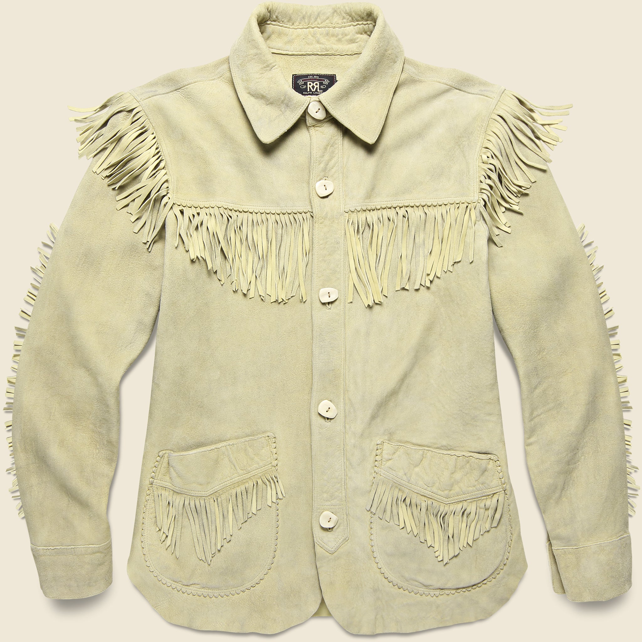 Fringe Suede Jacket - Bone - RRL - STAG Provisions - Outerwear - Coat / Jacket