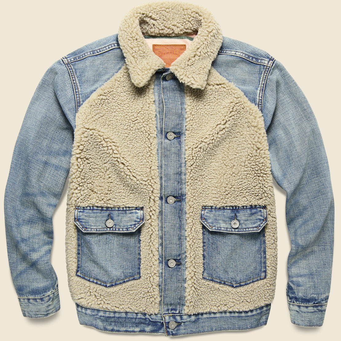 RRL Fleece-Paneled Denim Jacket - Dempster Wash