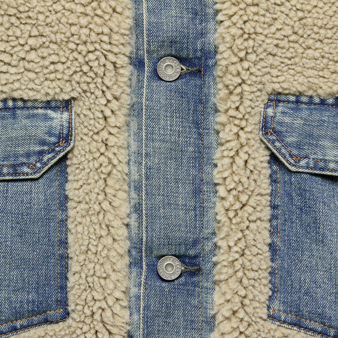 Fleece-Paneled Denim Jacket - Dempster Wash - RRL - STAG Provisions - Outerwear - Coat / Jacket