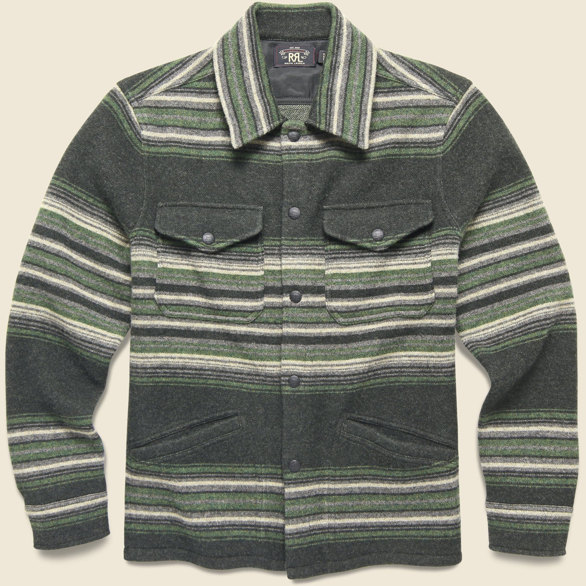 Wool-Cashmere Sweater Jacket - Green Multi - RRL - STAG Provisions - Outerwear - Coat / Jacket