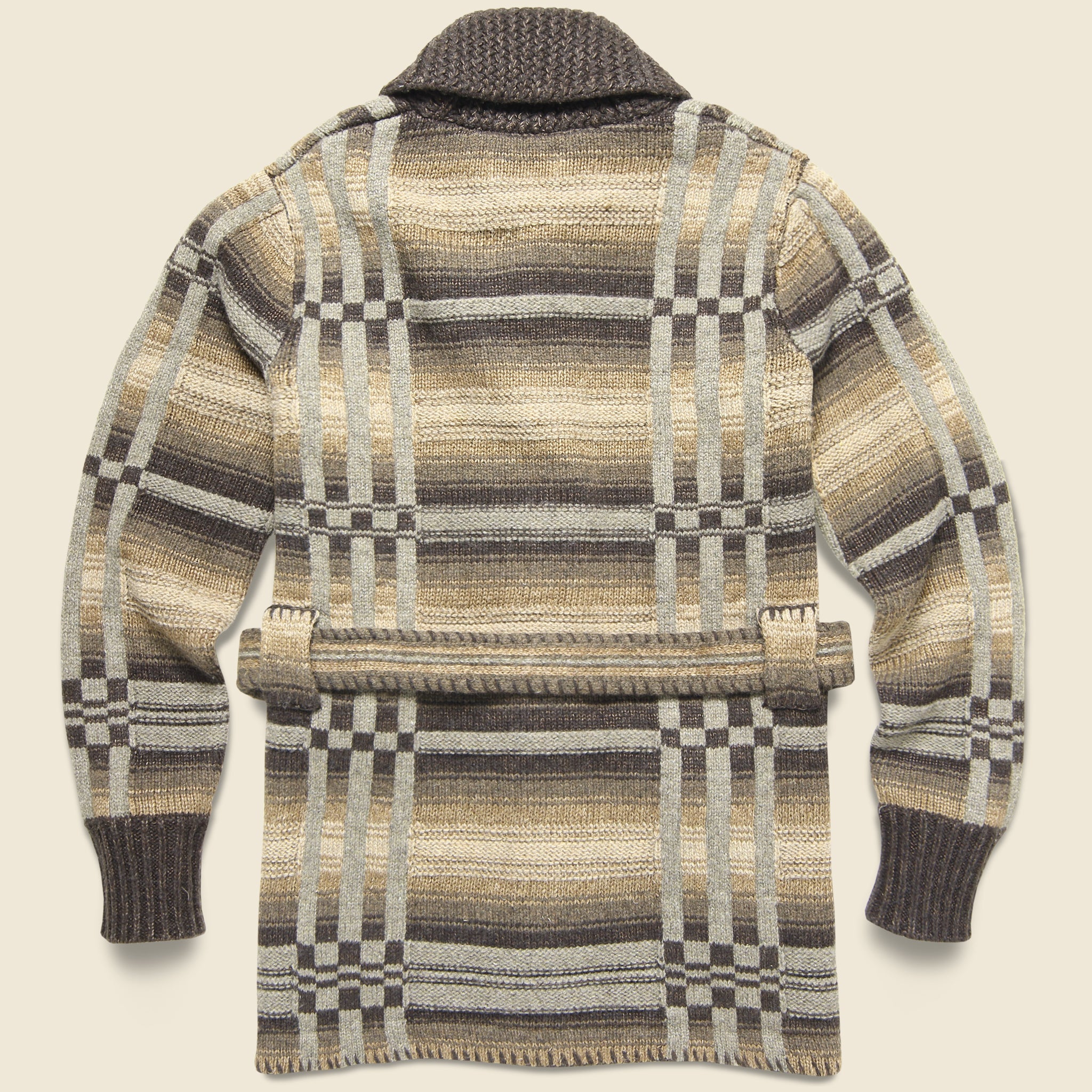 Mixed Stitches Ranch Shawl Cardigan - Brown Multi - RRL - STAG Provisions - Tops - Sweater