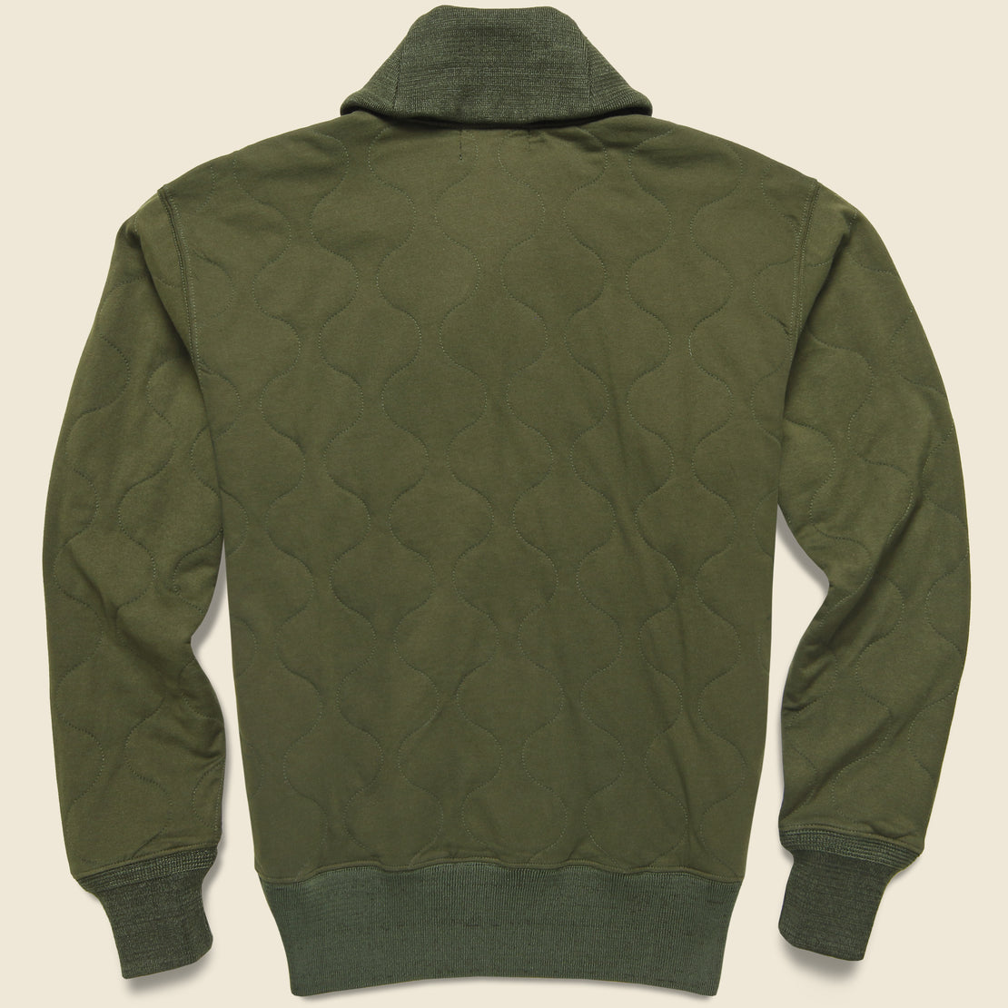 Quilted Jersey Pullover - Olive