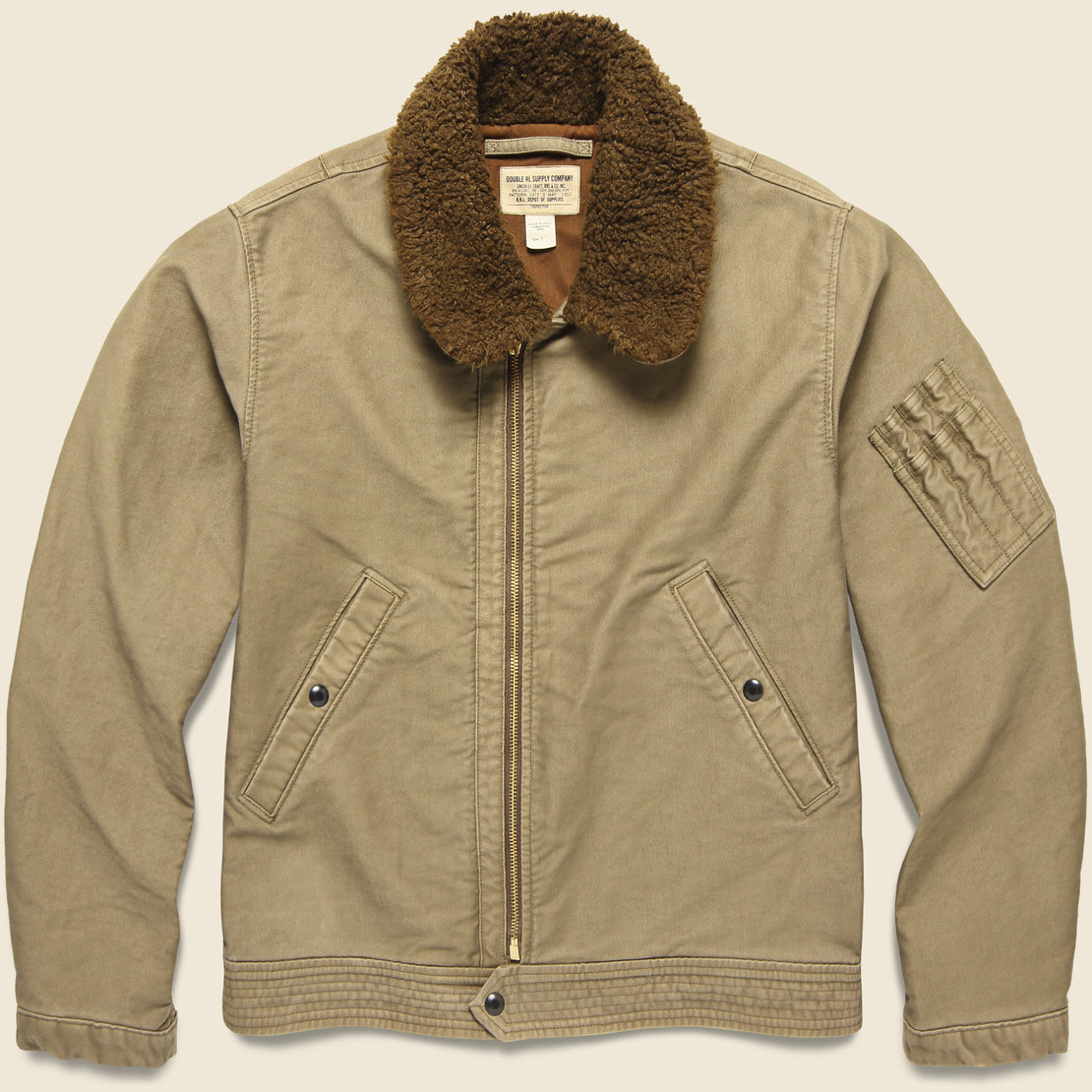 RRL Fleece-Collar Jungle Cloth Jacket - Olive
