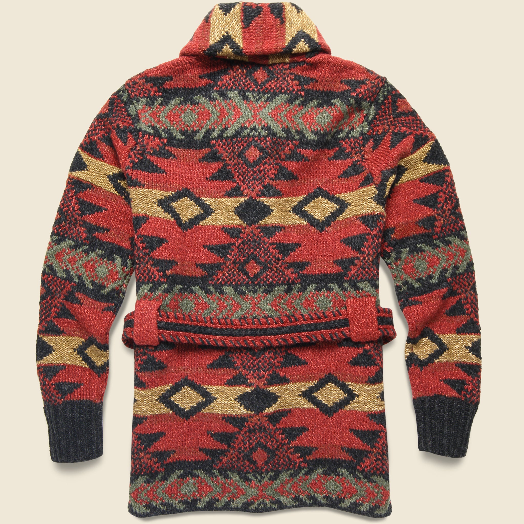 
                          Hand-Knit Ranch Cardigan - Red Multi - RRL - STAG Provisions - Tops - Sweater
                        