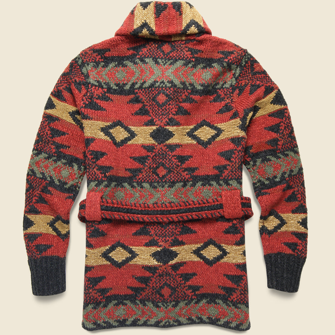 Hand-Knit Ranch Cardigan - Red Multi - RRL - STAG Provisions - Tops - Sweater