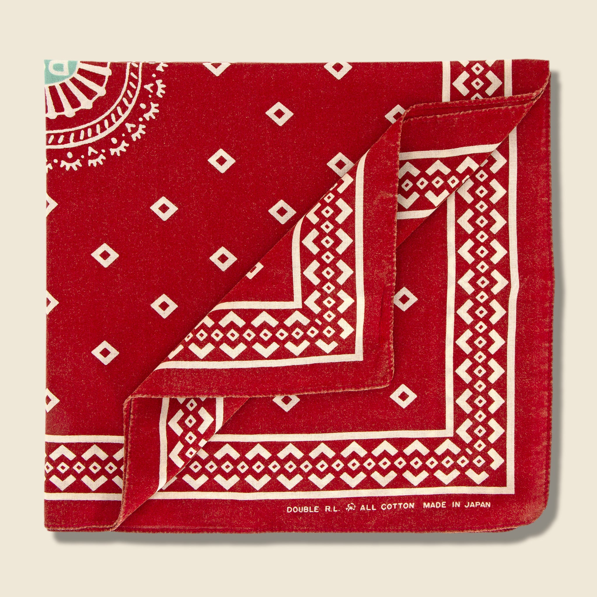 Leeland Bandana - Faded Red/Multi - RRL - STAG Provisions - Accessories - Bandanas