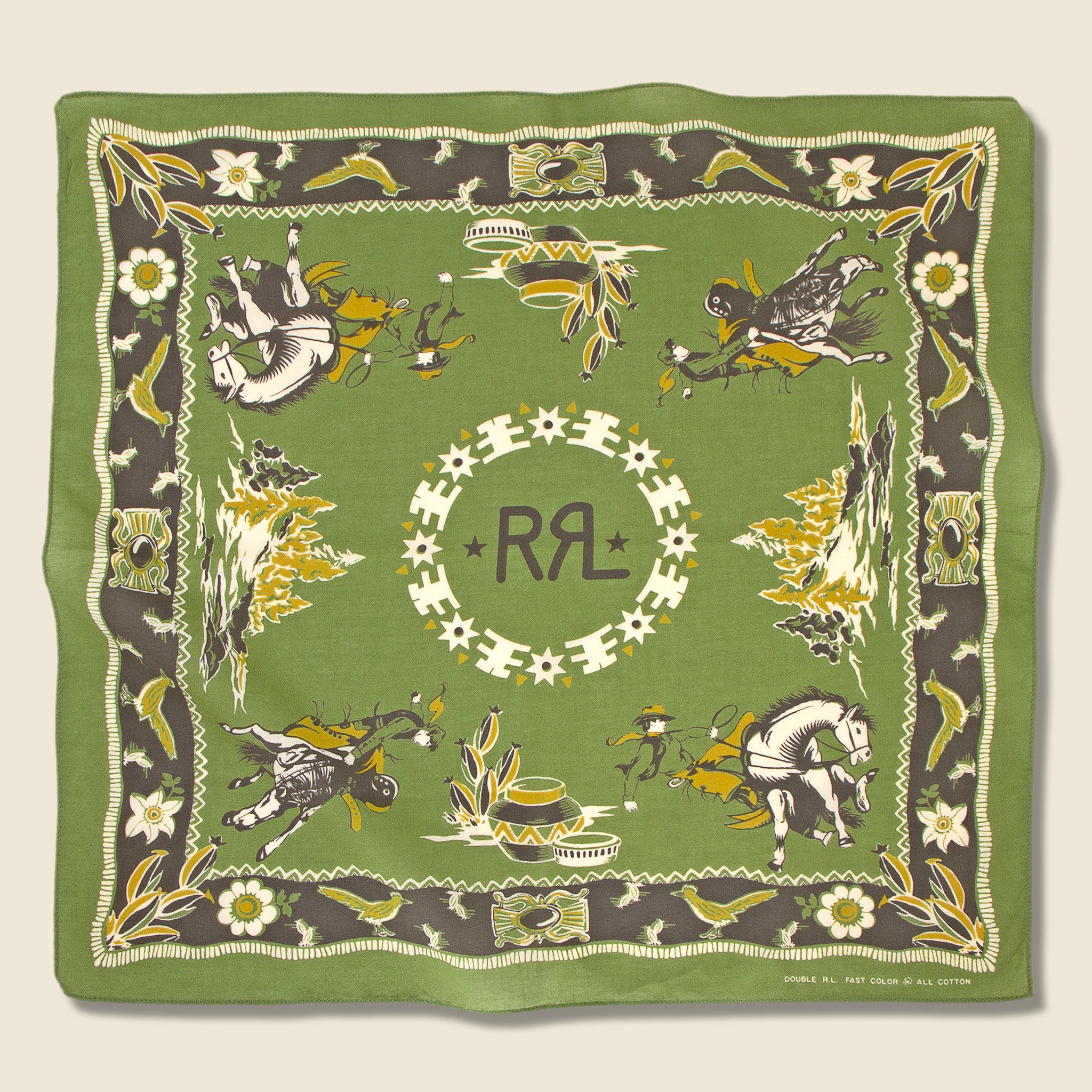 Mesa Bandana - Faded Green/Multi - RRL - STAG Provisions - Accessories - Bandanas