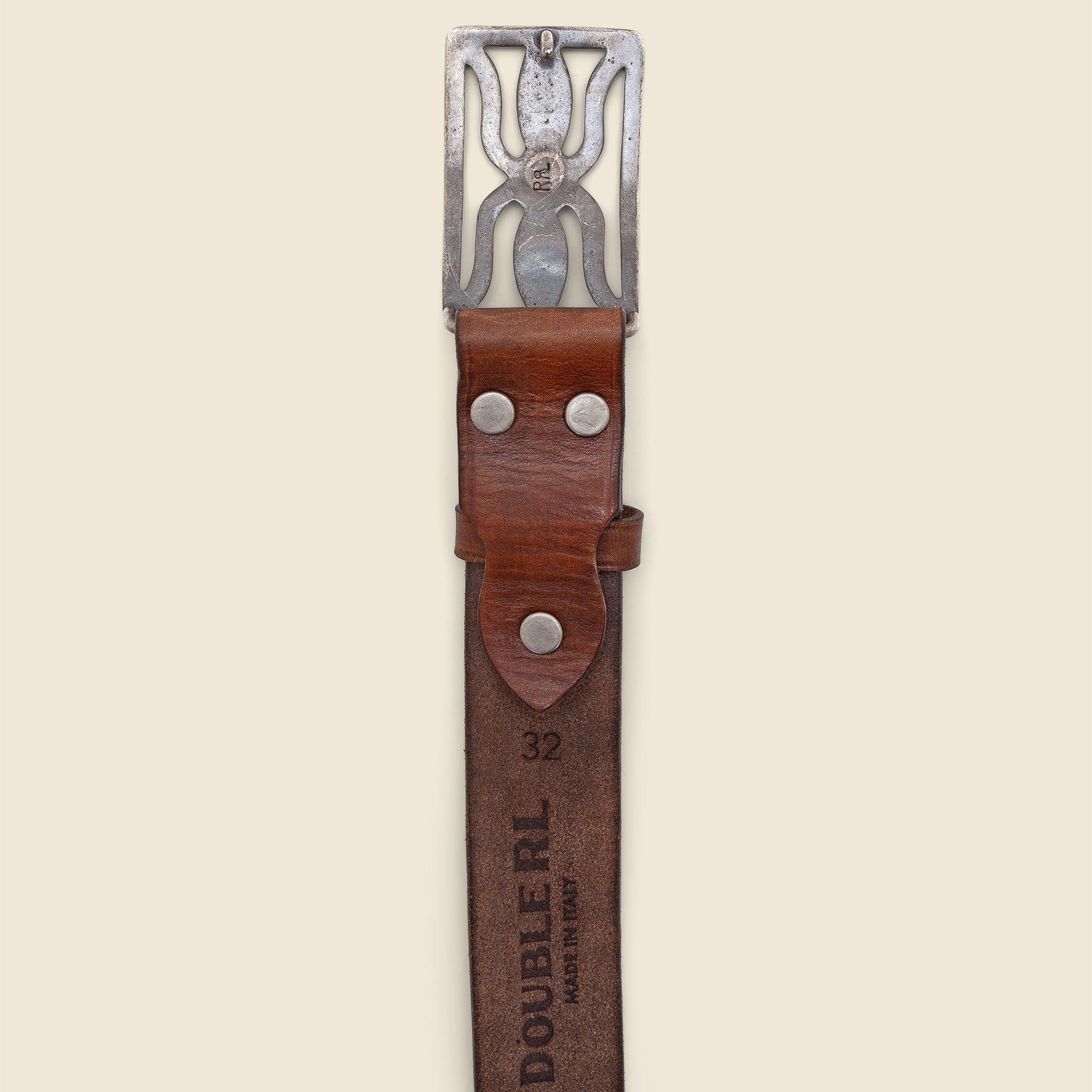 
                          Hawkins Belt - Brown/Vintage Silver - RRL - STAG Provisions - Accessories - Belts
                        