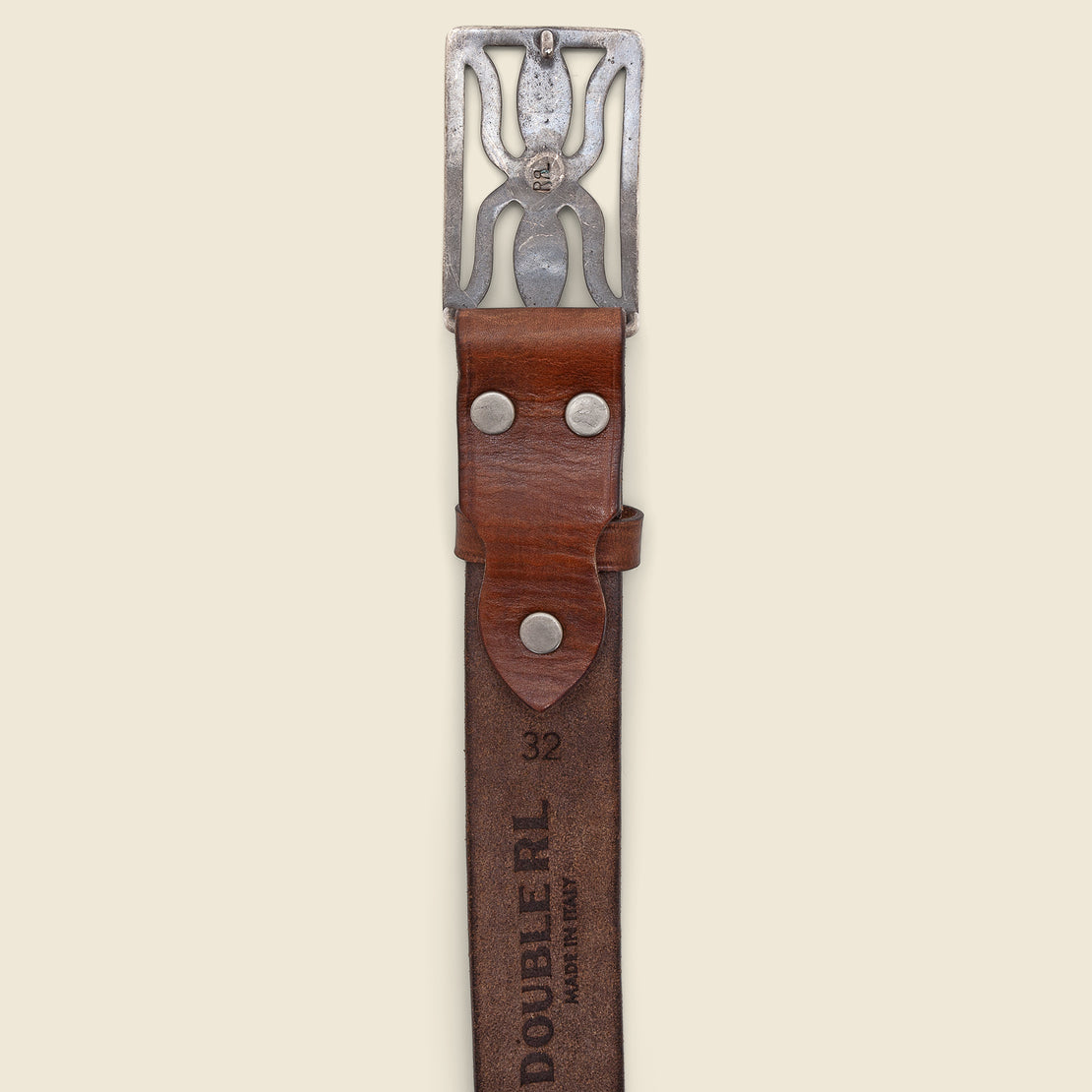 Hawkins Belt - Brown/Vintage Silver - RRL - STAG Provisions - Accessories - Belts