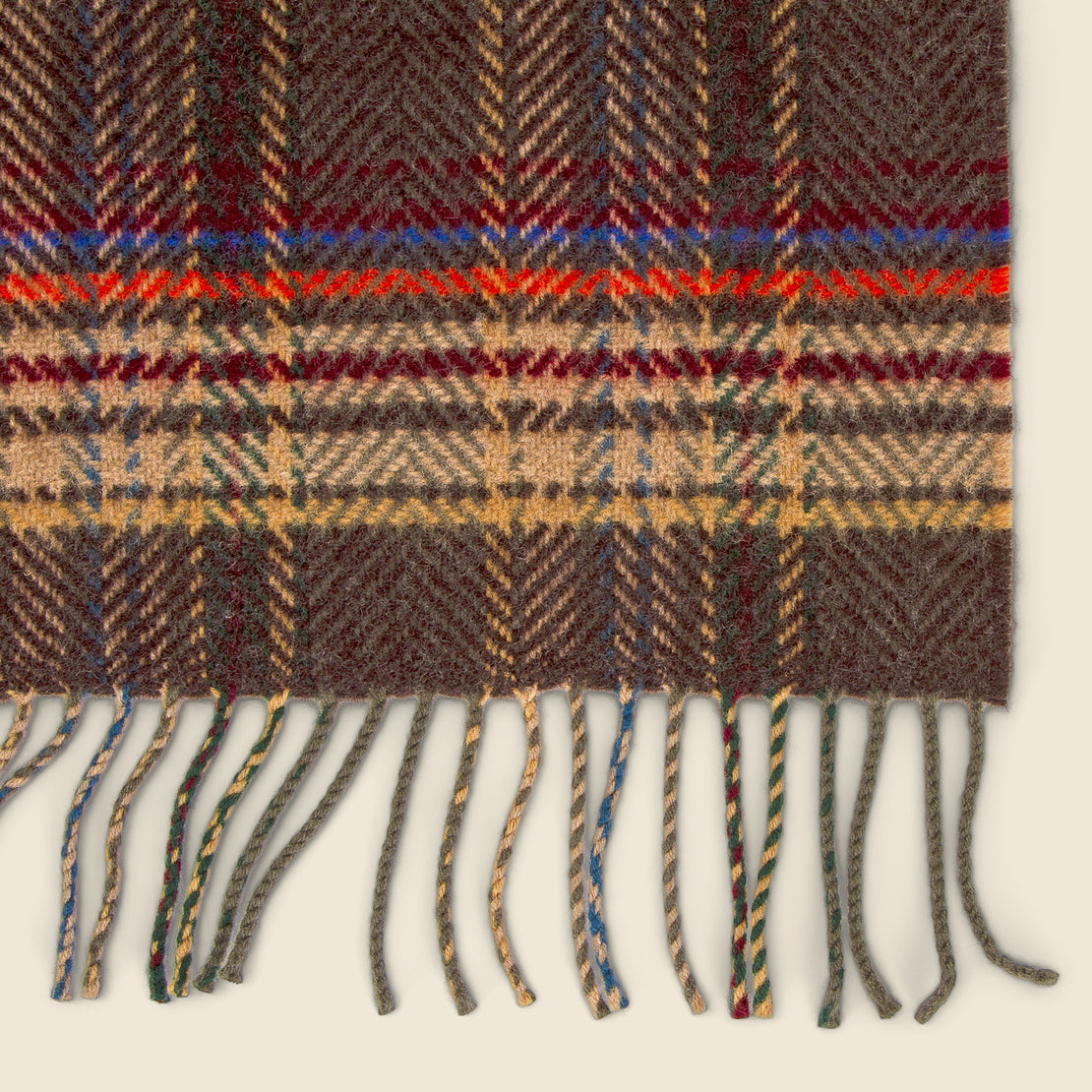 Hayes Plaid Wool Scarf - Olive  Plaid/Multi - RRL - STAG Provisions - Accessories - Scarves