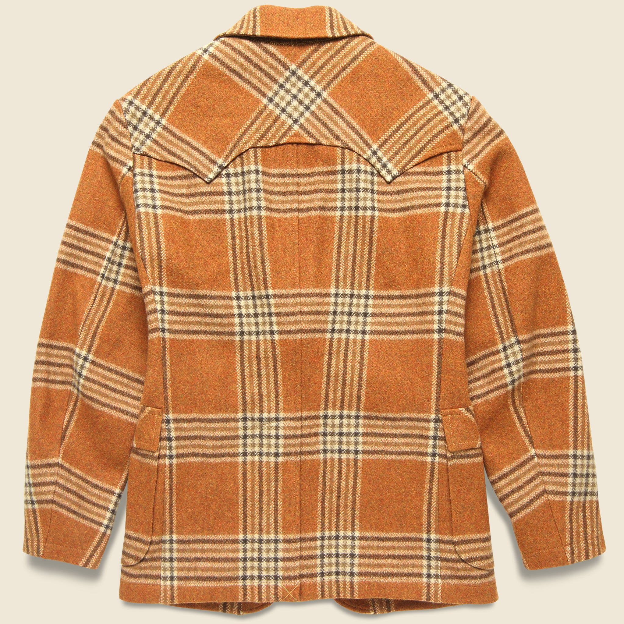 Callington Wool Jacket - Orange/Tan Plaid - RRL - STAG Provisions - Outerwear - Coat / Jacket