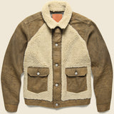 Denim Grizzly Jacket - Distressed Brown Wash - RRL - STAG Provisions - Outerwear - Coat / Jacket