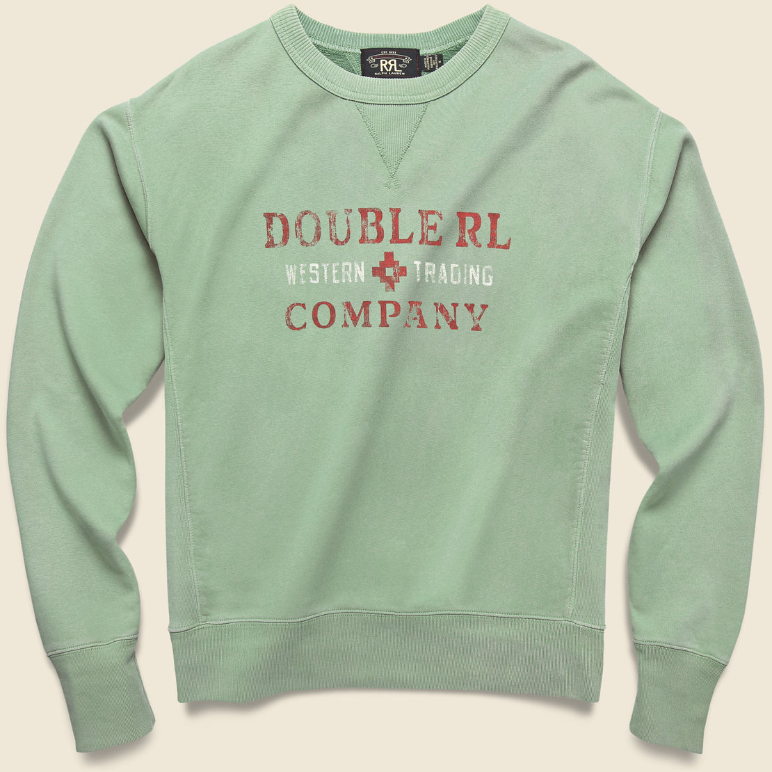 RRL Double V Graphic Sweatshirt - Faded Green