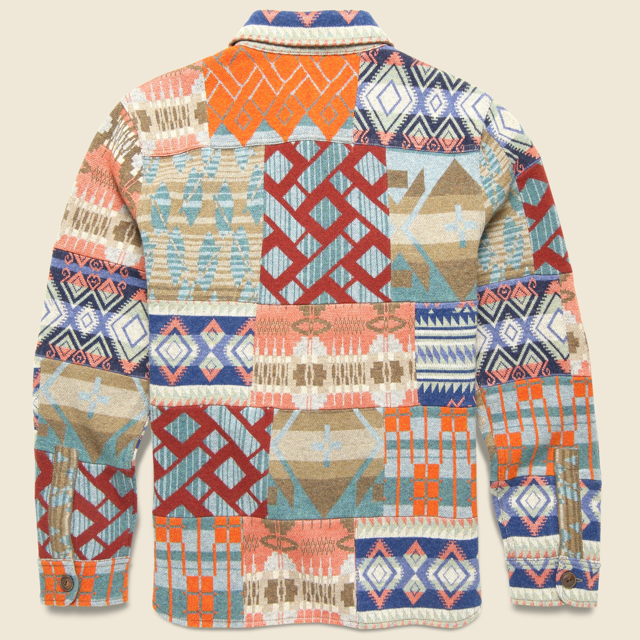Patchwork Birdseye Workshirt -  Blue/Green/Multi - RRL - STAG Provisions - Tops - L/S Knit