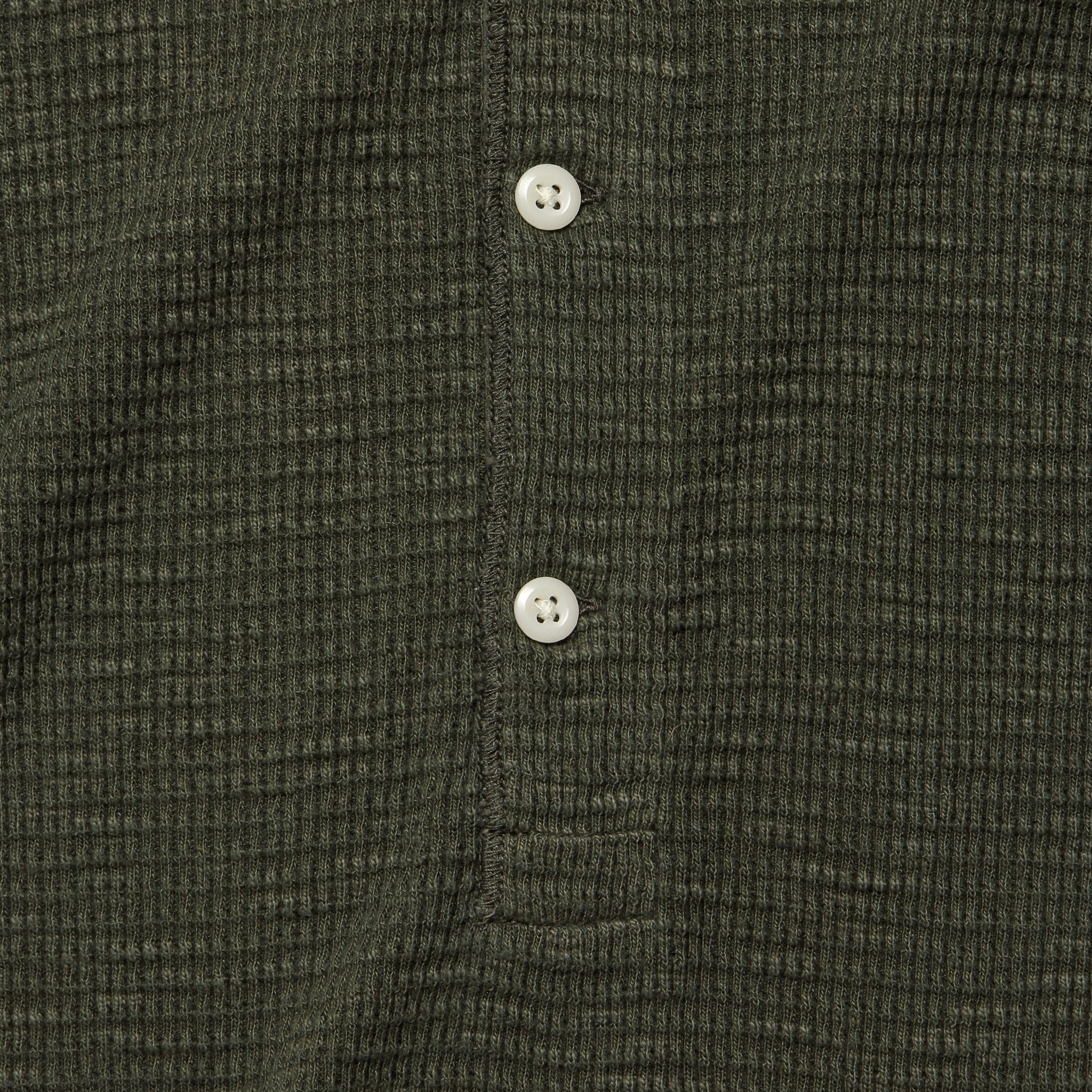 Waffle-Knit Henley - Dark Green - RRL - STAG Provisions - Tops - L/S Knit