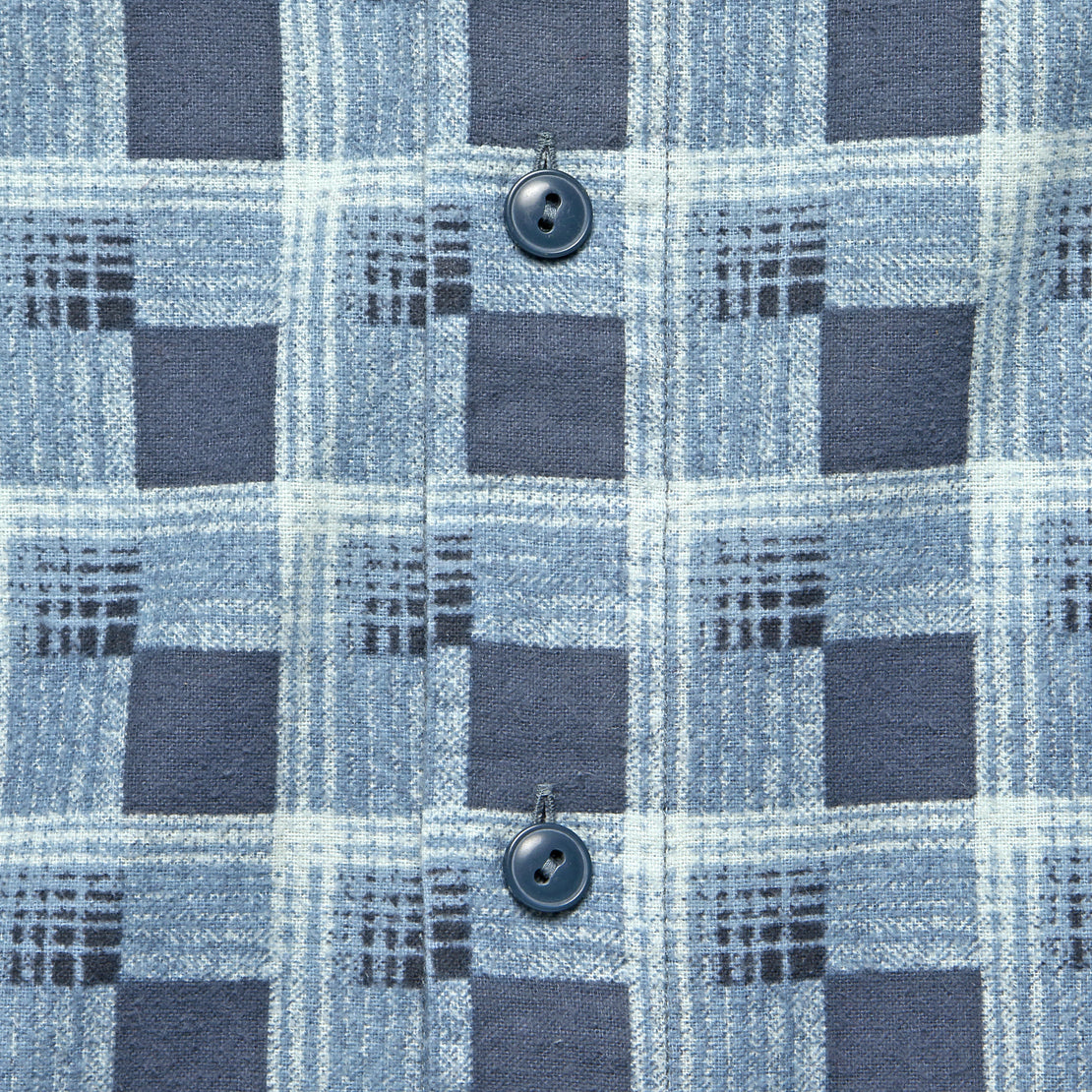 Universal Plaid Flannel Camp Shirt - Dark Blue/Blue