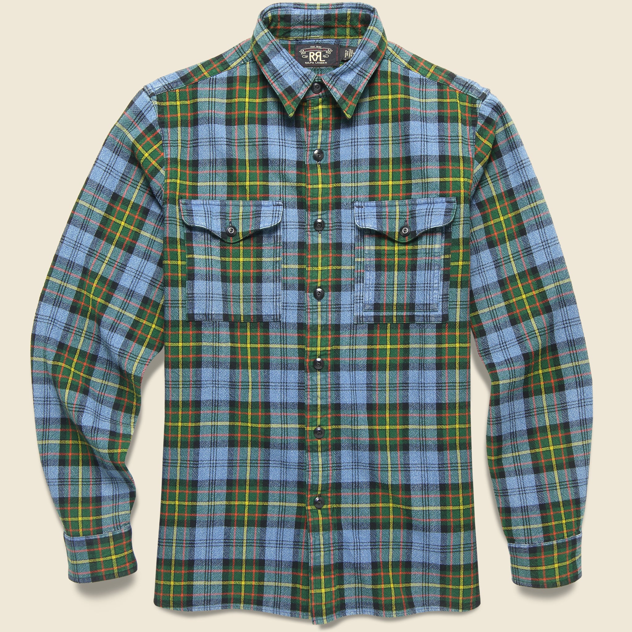 Mercer Plaid Workshirt - Blue/Multi - RRL - STAG Provisions - Tops - L/S Woven - Plaid