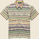 Knit Jacquard Workshirt - Blue/Green/Multi - RRL - STAG Provisions - Tops - S/S Woven - Other Pattern