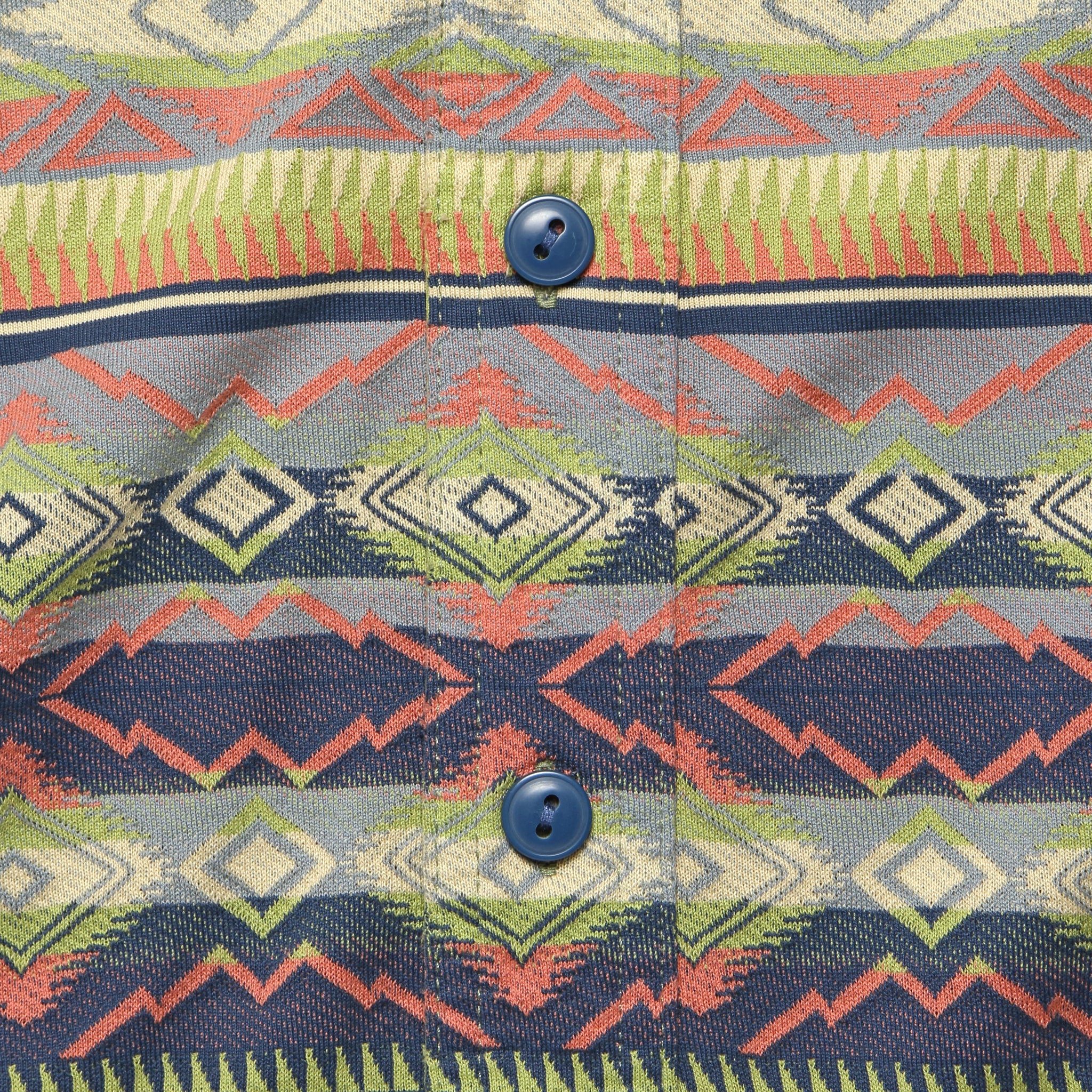 Knit Jacquard Workshirt - Blue/Green/Multi - RRL - STAG Provisions - Tops - S/S Woven - Other Pattern