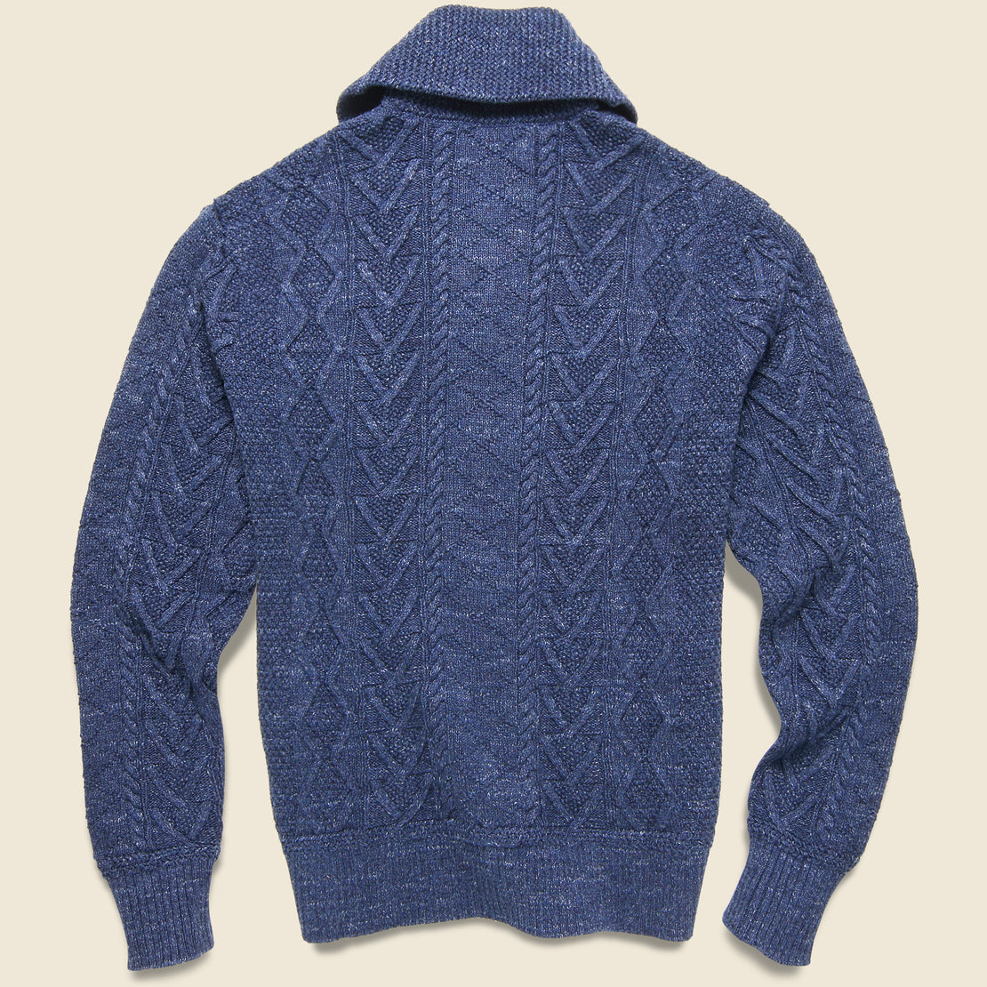 Cable Shawl Cardigan - Navy Heather - RRL - STAG Provisions - Tops - Sweater