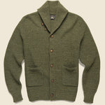 Seed Stitch Shawl Cardigan - Olive Heather - RRL - STAG Provisions - Tops - Sweater