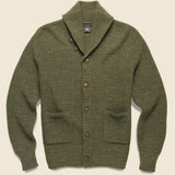 Seed Stitch Shawl Cardigan - Olive Heather - RRL - STAG Provisions - Tops - Sweater