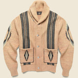 Roadrunner Shawl Cardigan - Dusty Pink/Navy - RRL - STAG Provisions - Tops - Sweater