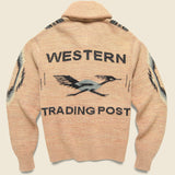 Roadrunner Shawl Cardigan - Dusty Pink/Navy - RRL - STAG Provisions - Tops - Sweater