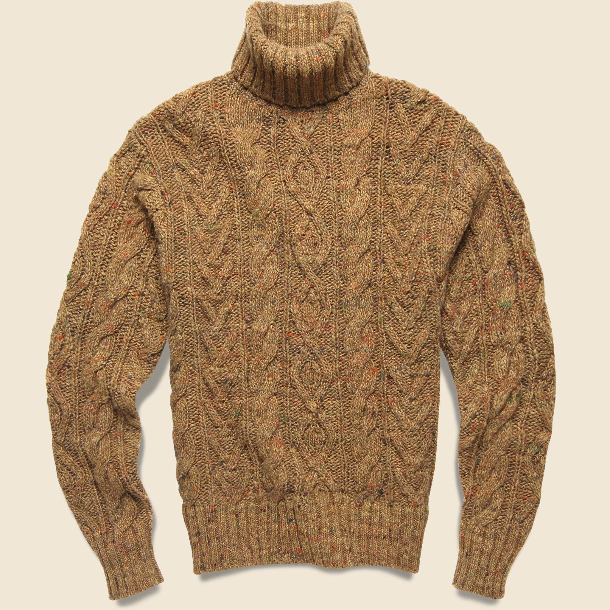 Cable Turtleneck - Tan Donegal/Multi - RRL - STAG Provisions - Tops - Sweater